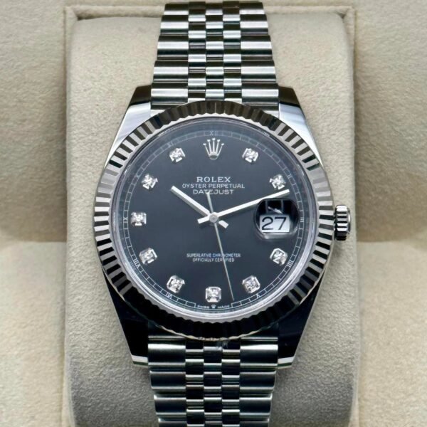 2019 Rolex Datejust 41mm 126334 Jubilee Black Diamond Dial